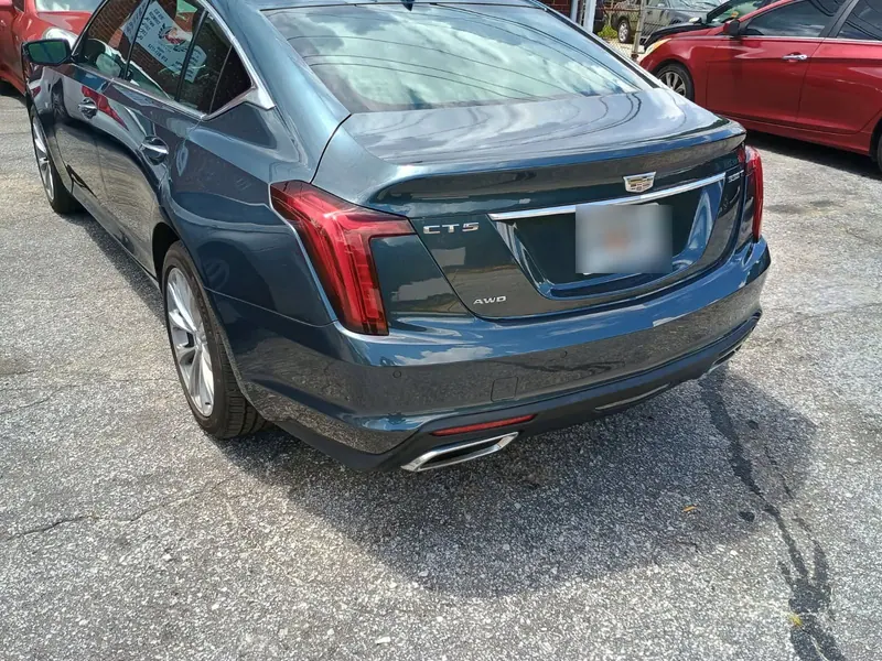 A Cadillac CT5 finished and back outside the shop